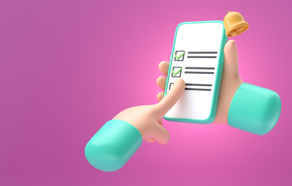 Mobile Reminder App. 3D Illustration